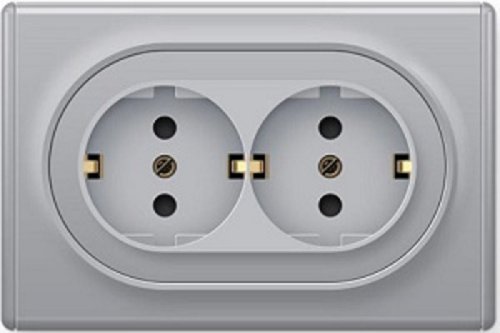 Розетка с заземлением OneKeyElectro Florence 1-м. 2 мод. серый картинка